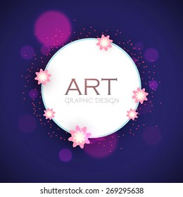 Circle banner with flowers. Vector illustration
