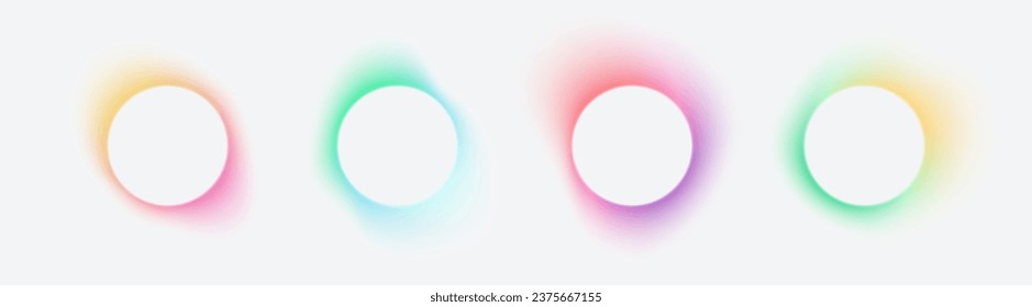 Circle banner with gradient isolated on white background. Vector set. Fluid vivid gradients for banners, brochures, covers. Abstract liquid shapes. Colorful bright neon template. Dynamic soft color.