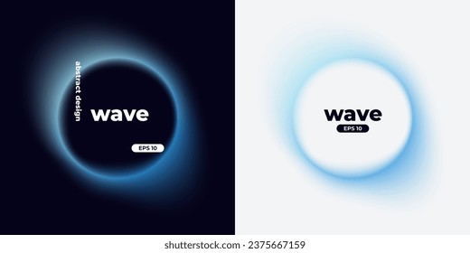 Circle banner with gradient isolated on black background. Vector set. Fluid vivid gradients for banners, brochures, covers. Abstract liquid shapes. Colorful bright neon template. Dynamic soft color.