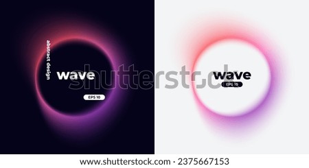 Circle banner with gradient isolated on black background. Vector set. Fluid vivid gradients for banners, brochures, covers. Abstract liquid shapes. Colorful bright neon template. Dynamic soft color.