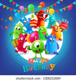 circle banner for happy birthday