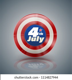 Circle banner for Independence day USA  element advertising promotion poster or voucher discount.Vector illustration. 4th of July celebration symbol. 