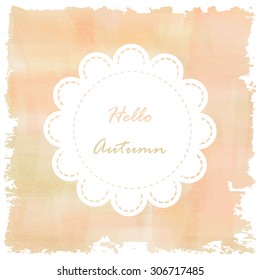 Circle banner on light love orange vintage background