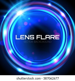 Circle Banner. Photography Background, Camera Photo Lens Flare. Vector illustration