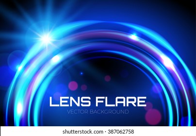 Circle Banner. Photography Background, Camera Photo Lens Flare. Vector illustration