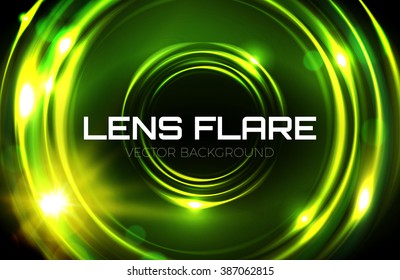 Circle Banner. Photography Background, Camera Photo Lens Flare. Vector illustration