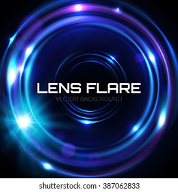 Circle Banner. Photography Background, Camera Photo Lens Flare. Vector illustration