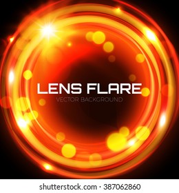 Circle Banner. Photography Background, Camera Photo Lens Flare. Vector illustration