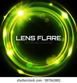 Circle Banner. Photography Background, Camera Photo Lens Flare. Vector illustration