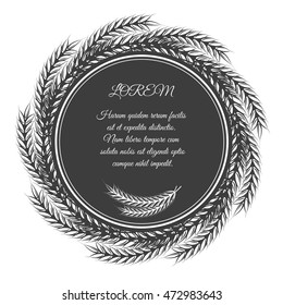 Circle banner with wheat branches wreath vector