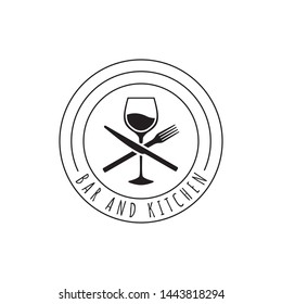 circle bar and kitchen logo design template