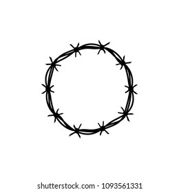 Circle barbed wire frame vector
