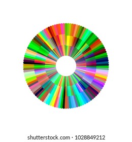 Circle from beams. Isolated on white background. Vector colorful illustration.