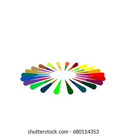 Circle from beams. Isolated on white background.Vector colorful illustration.