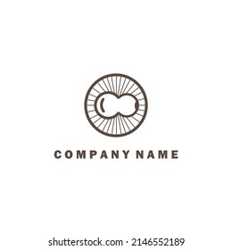 circle bean logo company vector design line illustration