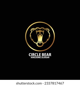circle bear logo with luxury color design