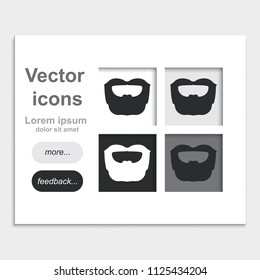 Circle beard style. Beard and mustache flat placed on web page template vector icon.