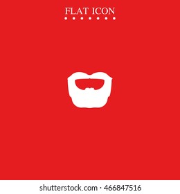 Circle beard style. Beard and mustache icon.