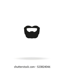 Circle beard style. Beard and mustache icon.