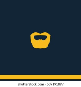Circle beard style. Beard and mustache icon.