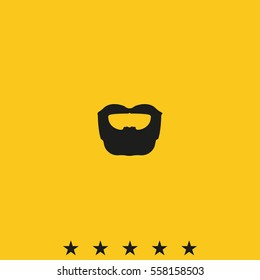 Circle beard style. Beard and mustache icon.