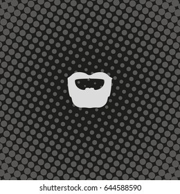 Circle beard style. Beard and mustache icon.
