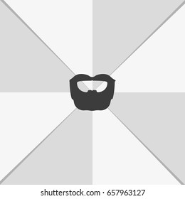 Circle beard style. Beard and mustache icon.