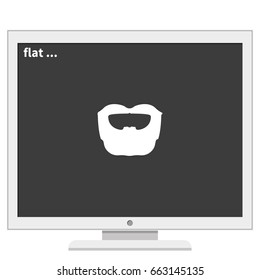 Circle beard style. Beard and mustache icon.