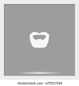 Circle beard style. Beard and mustache icon.