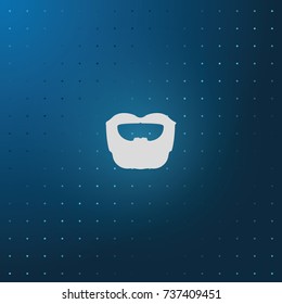 Circle beard style. Beard and mustache icon.