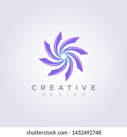 Circle Beautiful Flower Vector Illustration Design Clipart Symbol Logo Template.
