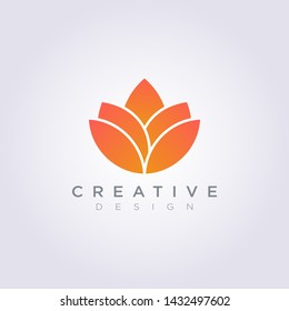 Circle Beautiful Flower Vector Illustration Design Clipart Symbol Logo Template.