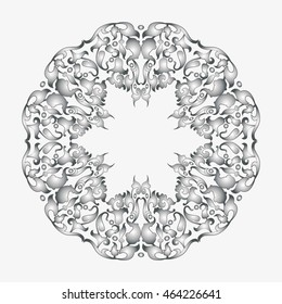 Circle with a beautiful pattern. Design element. Vector illustration.
