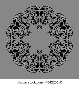 Circle with a beautiful pattern. Design element. Vector illustration.

