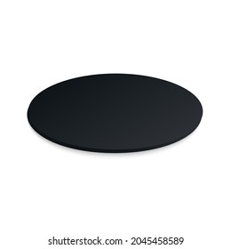 Circle beer coaster. Empty black mockup. Pprotection coaster for beer glasses, tea cups isolated on white background. Branding template vector illustration