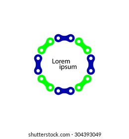 Circle of bicycle chain links. For design, decoration and filling content.