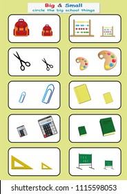 big and small worksheet images stock photos vectors shutterstock