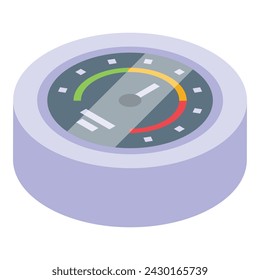 Circle bike computer icon isometric vector. Digital energy. Display counter