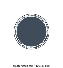 Circle binary circuit, future technology, cyber security concept, vector illustration.