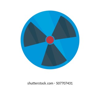circle bio hazard neutron atom molecular proton particle chemistry image vector icon