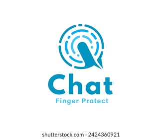 circle biometric chat secure logo icon symbol design template illustration inspiration