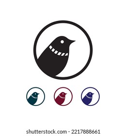 Circle bird animal logo design 