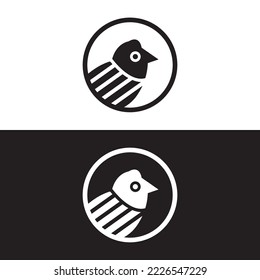 Circle bird animal logo design 