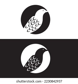 Circle bird animal logo design . icon logo .