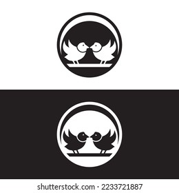 Circle bird animal logo design . icon logo 