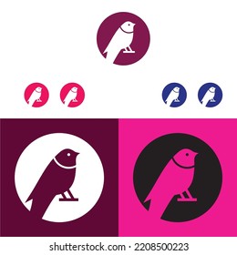 Circle bird animal vector logo design 