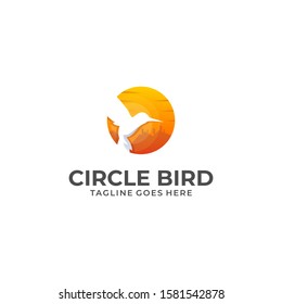 Circle Bird Illustration Vector Template. Suitable for Creative Industry, Multimedia, entertainment, Educations, Shop, and any related business