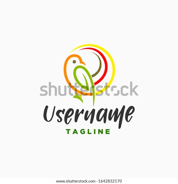 Circle Bird Logo Design Inspiration Simple Stock Vector Royalty Free