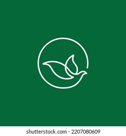 Circle Bird logo vector icon line illustration