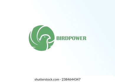 circle bird minimalist elegant modern logo vector